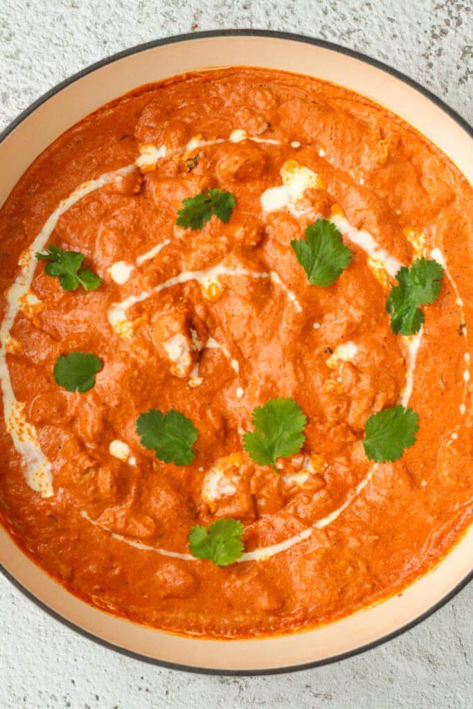 easy butter chicken with cream and coriander