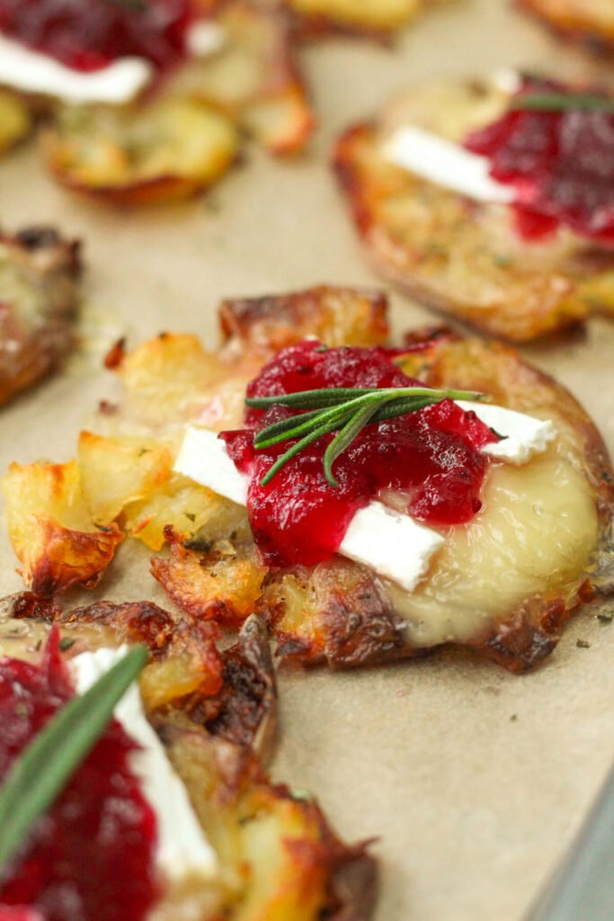 brie and cranberry smashed potatoes