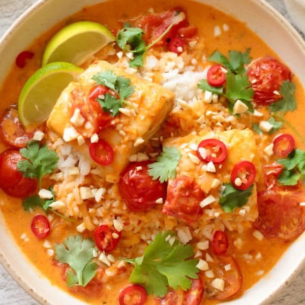 Easy Red Curry Poached Cod