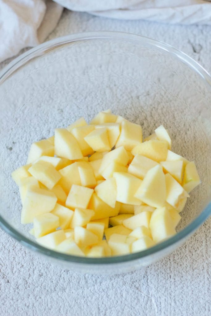 apple crisp - prep the apples