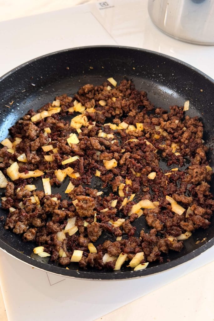 brown the beef and onions