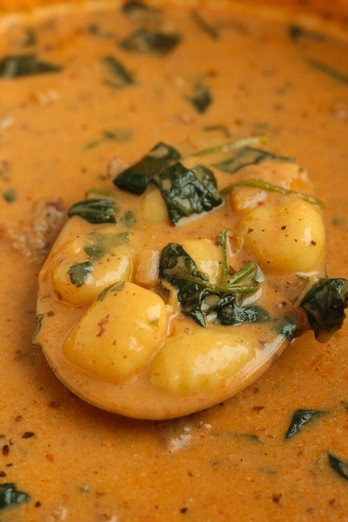 One pot Italian sausage gnocchi soup
