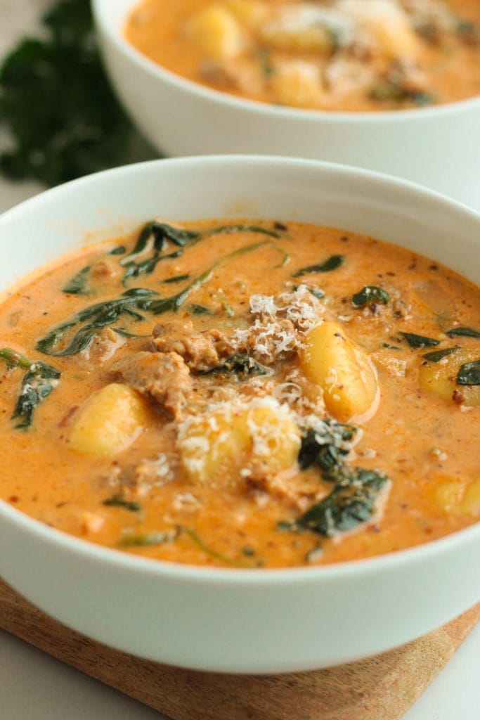 One pot Italian sausage gnocchi soup