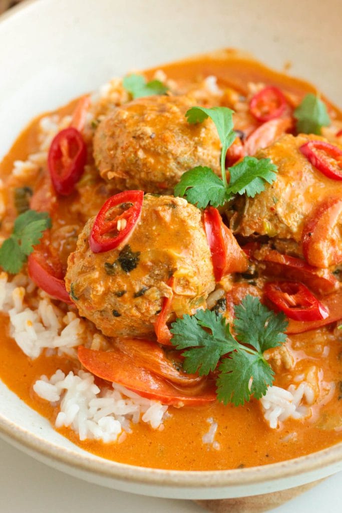 coconut thai chicken meatballs