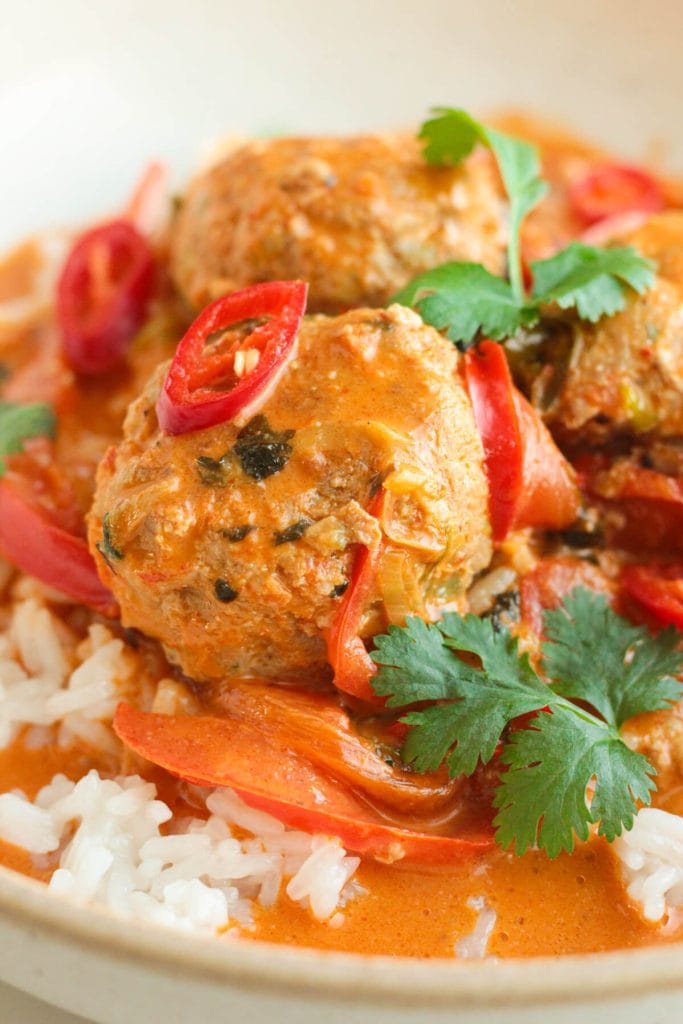 coconut thai chicken meatballs