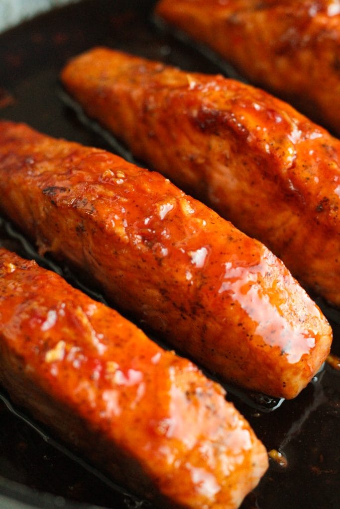 honey sriracha glazed salmon