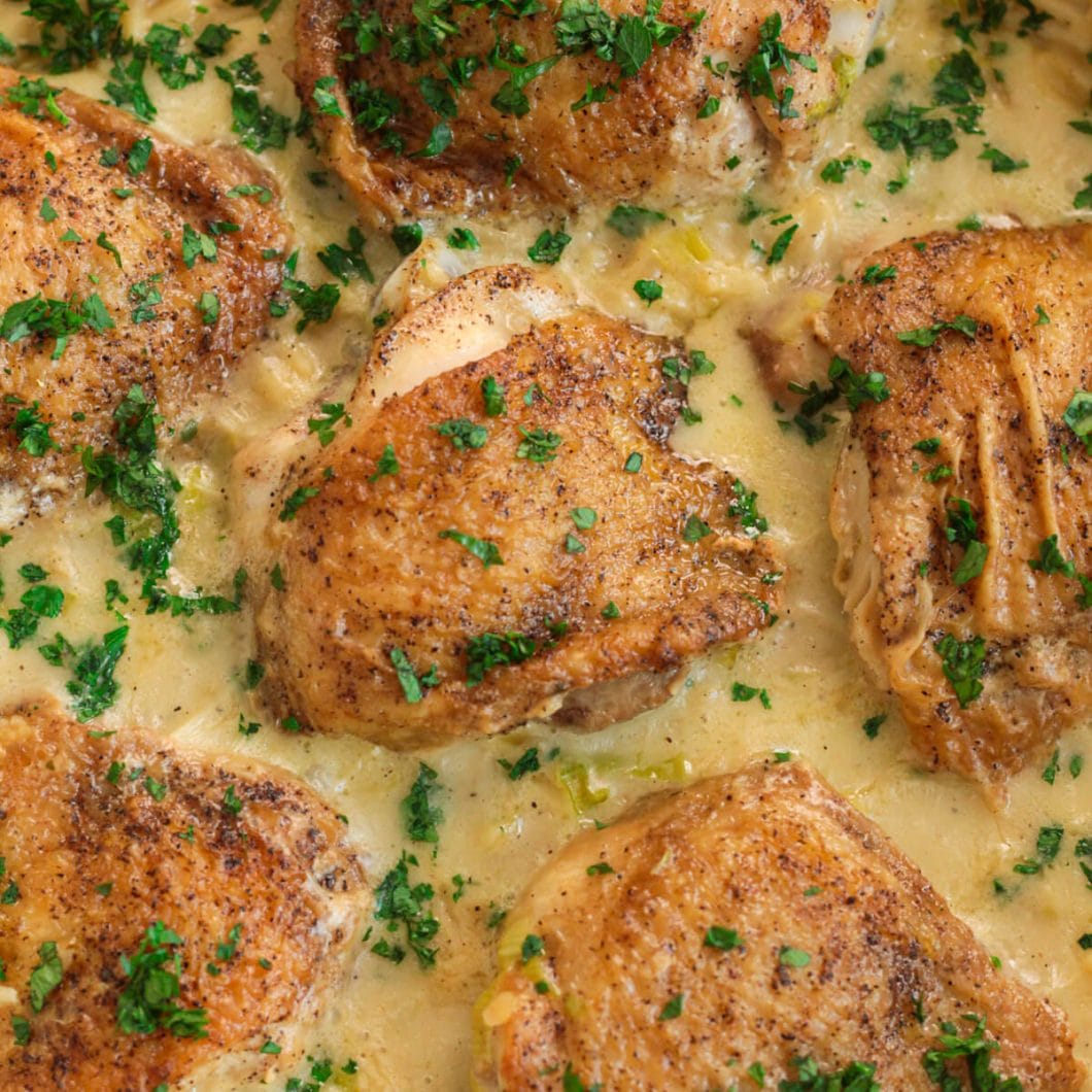 One Pot Leek Chicken Orzo