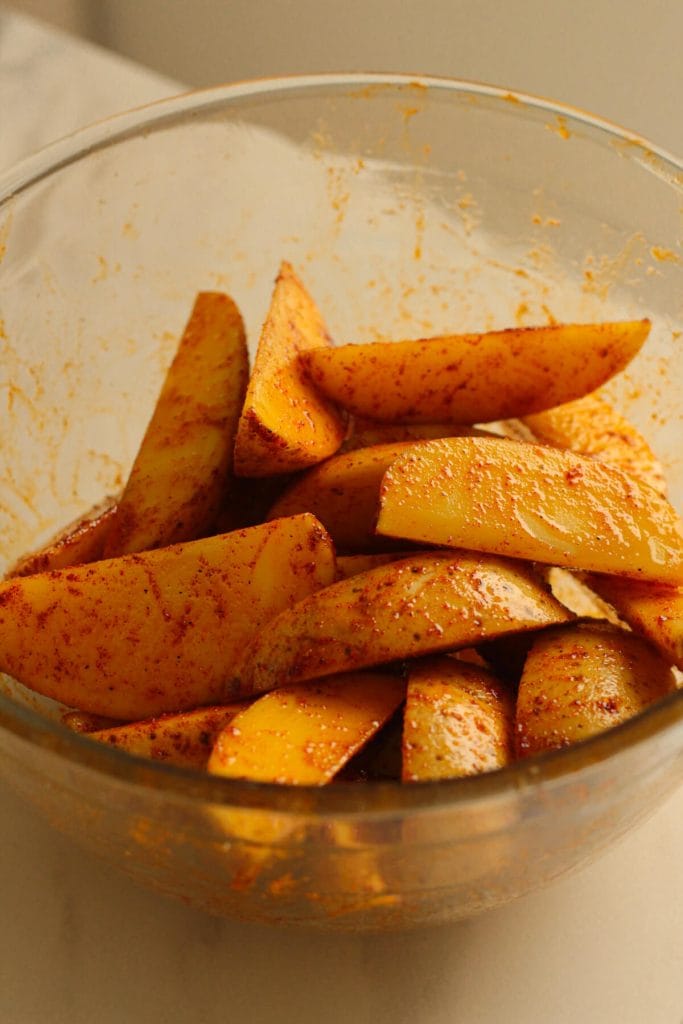 potato wedges in a bowl