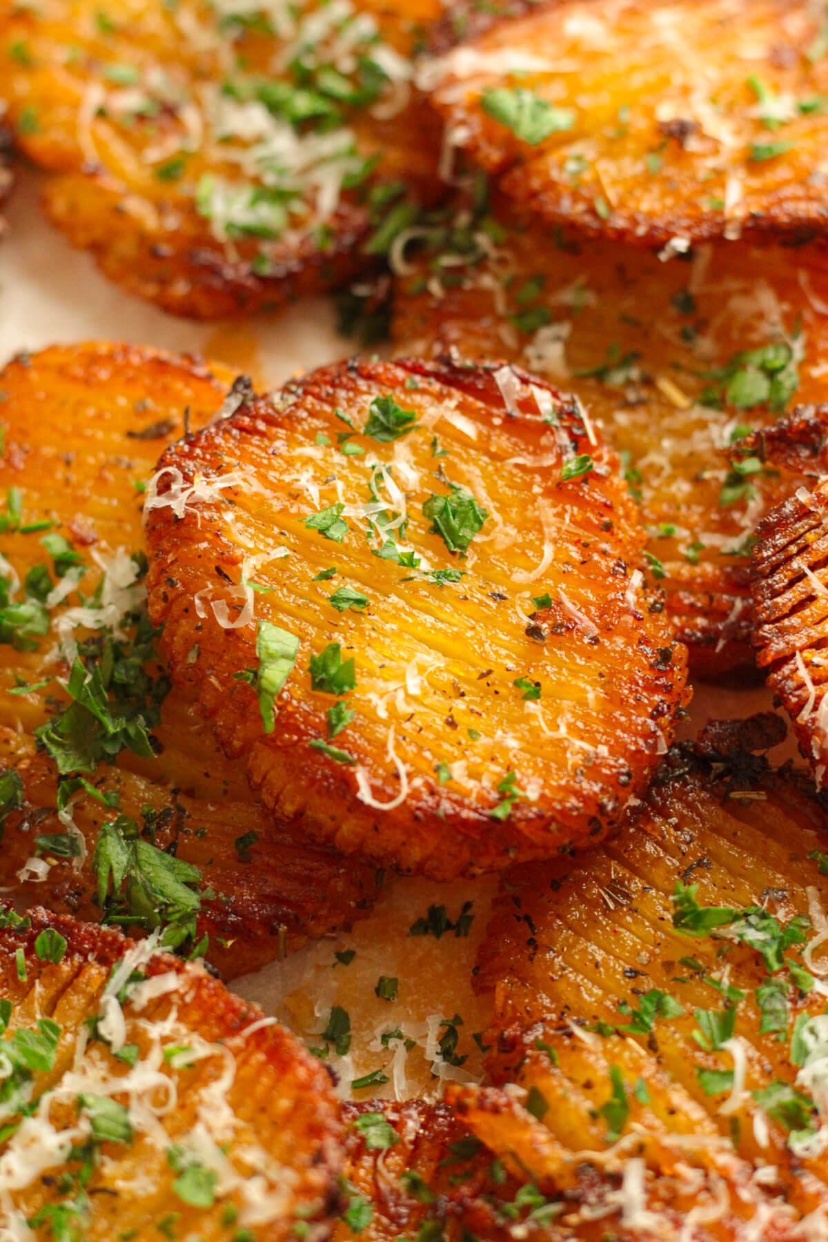 crispy potatoes with parmesan and parsley