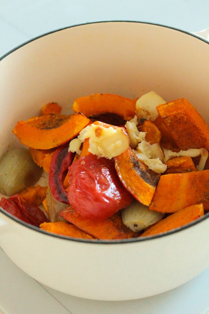 roasted vegetables in a pot